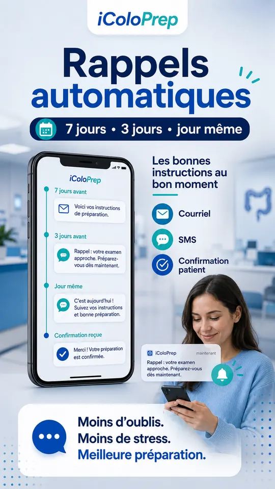 Rappels automatiques iColoPrep